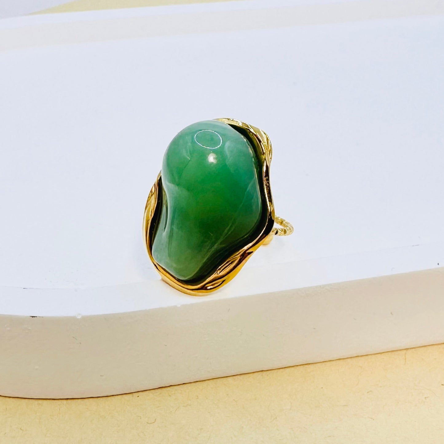 bague XXL verte en Acier