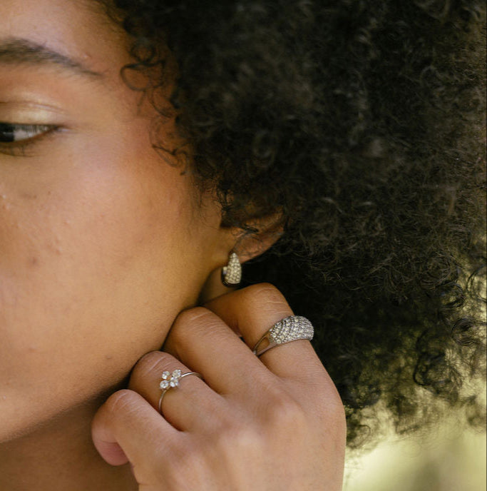 BAGUE EN ACIER ET ZIRCON