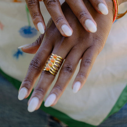 Bague_dore_acier_et_pierres_orange