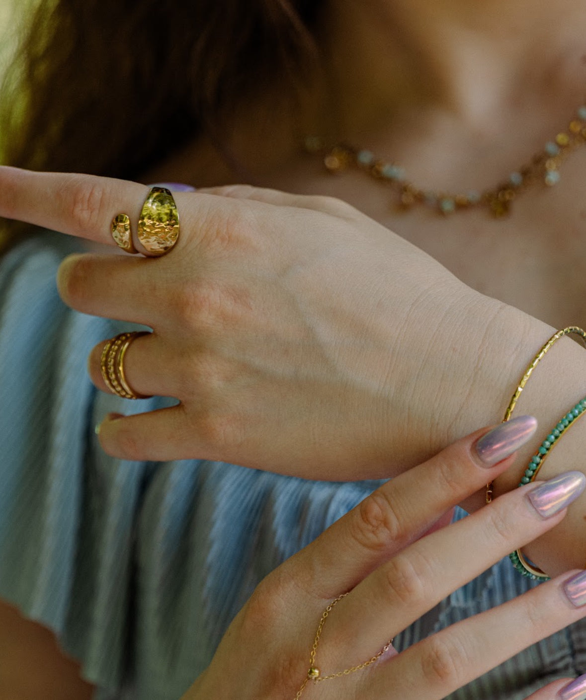 bague entrelacer ajustable en acier inoxydable